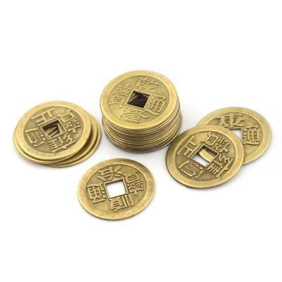 China Custom China Gold Plated Real Old Antique Chinese Feng Shui Copper Coins for sale