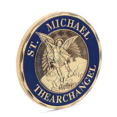 China Custom Europe Logo Engraved Monedas St Michael Commemorative Coin for sale