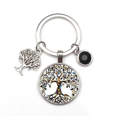 China Eco-Friendly Custom Crystal Stone Tree Of Life Statement Key Chain for sale