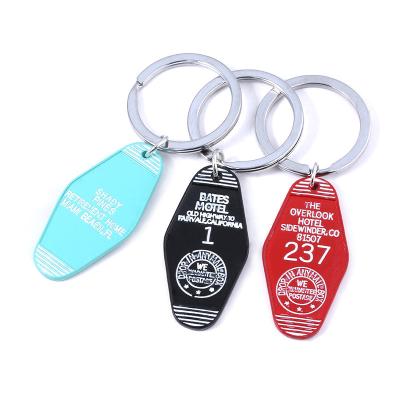 China Cartoon Figure Overlook Hotel 237 Logo Keychain Bates Motel Key Chains Twin Peaks The Great North Hotel Room 315 Keyring for sale