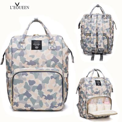 China With Custom Modern Mummy Nappy Diaper Boy Camouflage USB Sublimation Bag Backpack Changing Backpack for sale