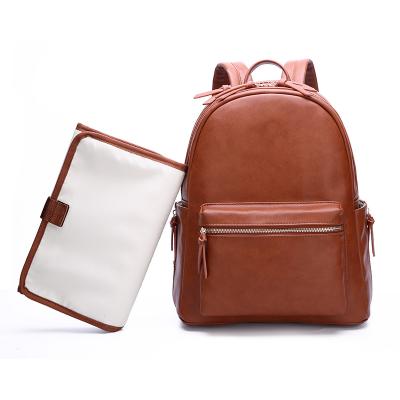 China Vegan anti-theft fake diaper bags OEM PU baby bag infantil bolsa de bolsa de mochila de maternidade mummy mother baby packing leather backpacks for sale