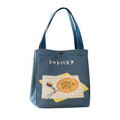 China Wholesale Cheap Lightweight Japanese Multifunctional Portable Cute Bag Canvas Cartoon Large Capacity Outdoor Picnic Handbags Lunch Bags for sale