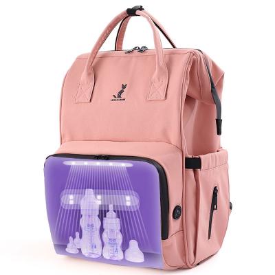 China Lightweight Portable UV-C Disinfection Sterilizer Disinfection Diaper Bag New Design UV-C Bag For Mom Universal Diaper Bag OEM for sale