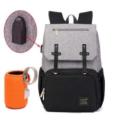 China Wholesale Multifunctional Baby Diaper Bags Backpack Waterproof Diaper Bag Manufacturers Mother Maternity Bag With USB Milk Bottle Heater for sale