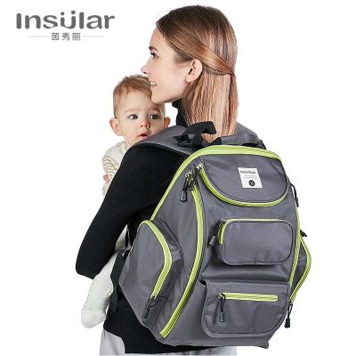 China Backpack Mum Island Waterproof Bag Nylon Multifunctional Breathable Protection With Diaper Bags Walker Travel Black Baby Bag for sale