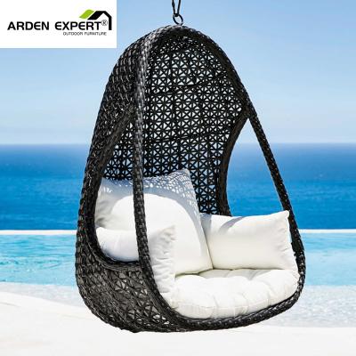 China Leisure Style Outdoor Hanging Garden Patio Swing Chair Balcony Chair With Stand Modern Outdoor Glider Villa Garden Egg Shed Chair for sale