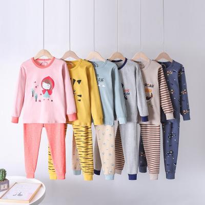 China Breathable Life Cute Cartoon Girls Nightgowns Sleepwear For Kids Shopping Pajamas Set Winter 100% Soft Cotton Plain Cartoon Long Sleeves Suit for sale