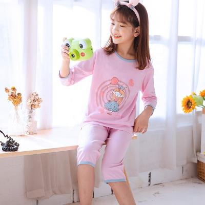 China Wholesale QUICK DRY Kids Cartoon Pajamas Set Printed Children 100% Cotton Sleepwear Clothes Home Set Boys Girls OEM Customized Techniques for sale