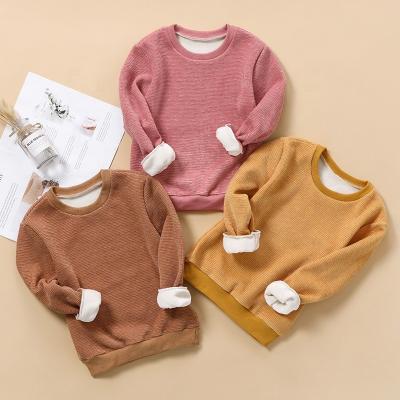 China Breathable Children Sweatshirt Kids Apparel Boys Long Sleeves Solid Color Winter Outwear Warm Comfortable O-Neck Loungewear Casual Match for sale