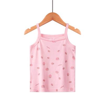 China Breathable babies invest sleeveless kids camisole in summer wholesale best quality boutique fashion casual cotton tank top print for sale