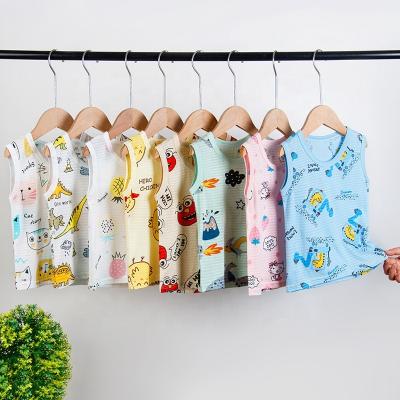 China Summer QUICK DRY Vest For Baby Boy Tank Tops O-neck Vest Baby Boy Children Clothing High Quality Dinosaur Cartoon Cotton Kid Pajamas for sale