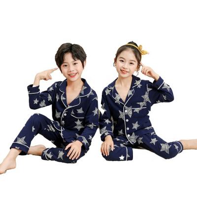 China Breathable 100% Customization Children's Pajamas Cotton Children's Wear Star Bear Pattern Sleepwear In Boy And Girl Sleepwear Loungewear for sale