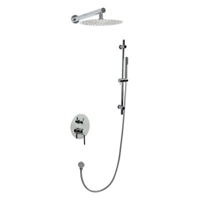 China With Sliding Bar Customized Modern Chromed Wall Mounted Shower Set Water System Shower Faucet Sets for sale