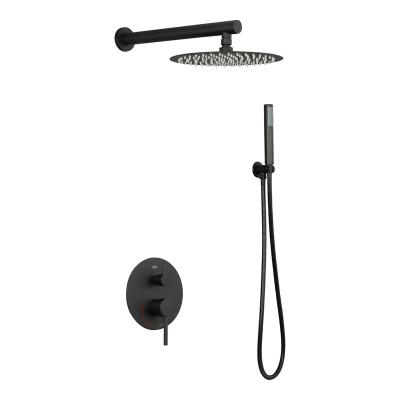 China Without Slide Bar Hot Sale Products Eco Hotel Wall Bath Black Shower Sets for sale