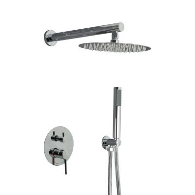 China Without Slide Bar Round China Factory Bathroom Rain Shower Mixer Faucet Sets for sale