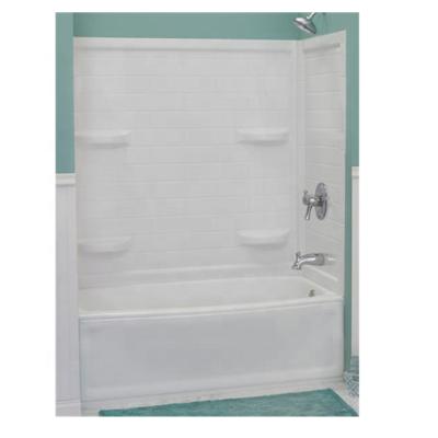 China Pure White PANEL Bathroom Shower Wall Cultured Marble White Tub Surround Walls for sale