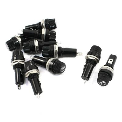 China AC 125V/15A 250V/10A Hot And New Plastic Screw Bakelite Or Panel Mounted 5 x 20mm Black Fuse Holder With High Quality for sale