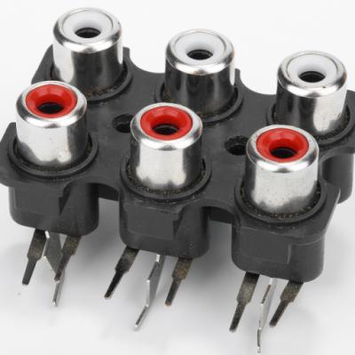 China Industrial AV Plug 250V Socket 6 Multiple Holes Normal Socket With RCA-607 Tested for sale