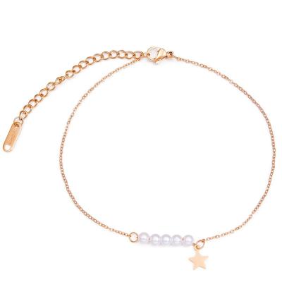 China Wholesale Stainless Steel TRENDY Rose Gold Bohemian Fashion Accessories Anklet for sale