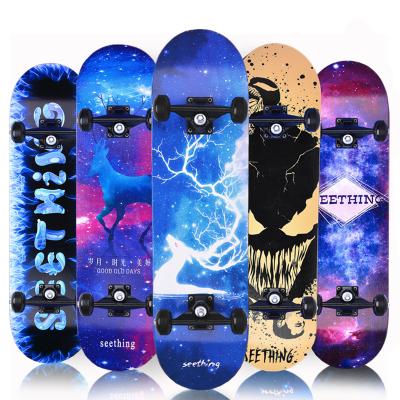 China Youth Skate Board Wholesale 80 Cm Adult Kids Skate Board 7 Ply Maple Wood Skateboard for sale