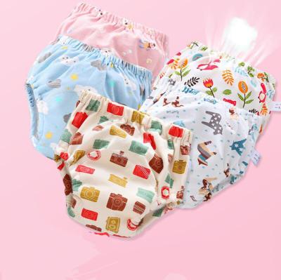 China Printed Training Potty Pants Baby Cotton Cloth Diapers Washable Baby Diaper Pants Training Underwear for sale