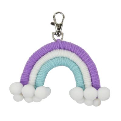 China Handwoven Keychain Rainbow Cloud Decor Room Kids Key Chain Pendant Ornament Eco-friendly for sale