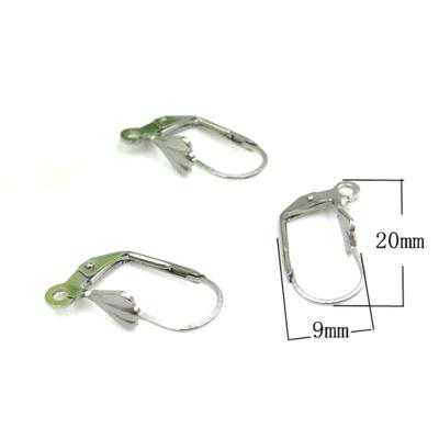 China Clasps DIY Jewelry Supplies 316L Stainless Steel Drop Earring Findings Accessory CZ Leverback Earring Clasp Findings for sale