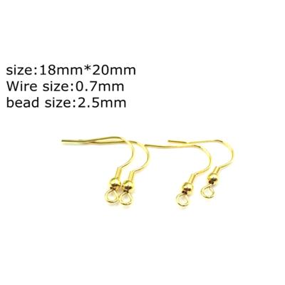 China Earrinng hooks DIY jewelry supplier 316l stainless steel gold earring wire hookd type for earring findings for sale