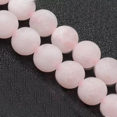 China Loose Bead 4-12mm Semi Precious Natural Stone Grade Connector Matte Pink Stone Beads Outdoor Stone Beads For Women Girls Bead Bracelets for sale