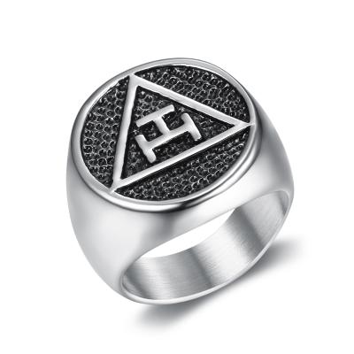 China OEM ODM CLASSIC Custom Jewelry 316 Stainless Steel Royal Triangle Masonic Rings For Women Men for sale