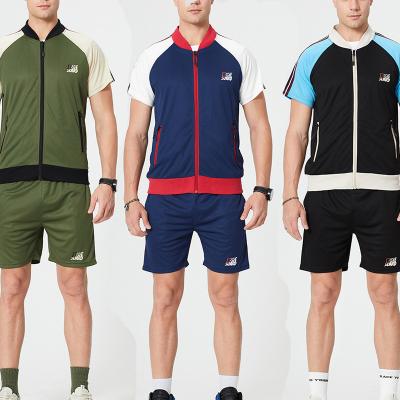 China Summer Thermal Tracksuit For Men Two Tone Color Sports Shorts Men Tracksuit Sweatsuit Polyester for sale