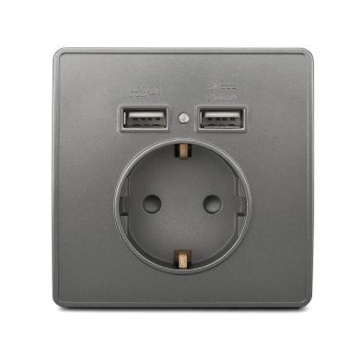 China Residential/Multipurpose Wholesale European Standard Material Two Way Socket And PC Charger Power EU USB Wall Socket Europe Switch for sale