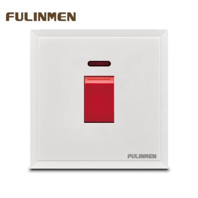 China FULINMEN DP 25A White PC Material Simple Classic Water Heater Switch With Neon Residential / Multipurpose for sale