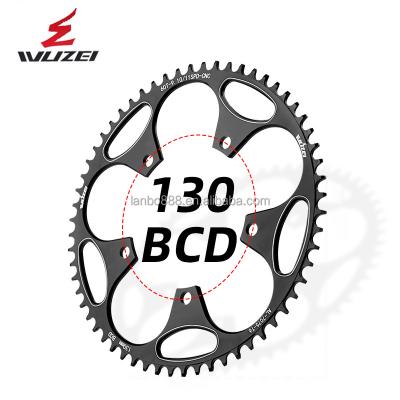 China WUZEI 130BCD Safety Road Bike Chainrings 50T 52T 54T 56T 58T Round Crankset Tooth Plate Narrow Wide Sprocket for sale