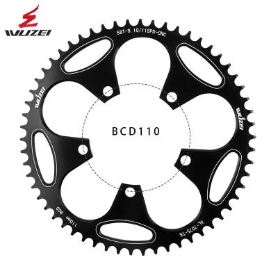 China WUZEI 110BCD Safety Road Bike Chainrings 50/52/54/56/58/60T Bicycle CNC Single Sprocket Disc Bike Cogwheel for sale