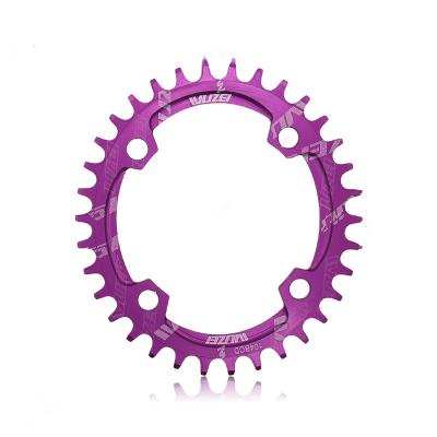 China New High Quality Safety WUZEI Bicycle 104BCD Tooth Disc Purple Positive And Negative Tooth Disc 32T 34T 36T 38T 40T Single Disc Parts for sale