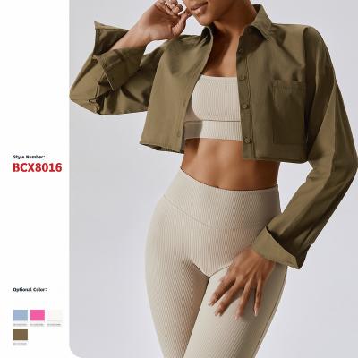 China Lapel 100% New Sale Trend Women Cotton Plain Anti-Wrinkle Shorts Hot Design Blouses Casual Dress Long Sleeve Fashion Short Sports Shirts for sale