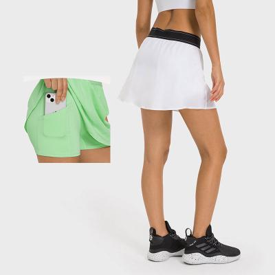 China Good quality side pocket 2 in 1 inside pocket tennis clothes skirts fashions short sportswear women anti-slip elastic waistband tennis skirts for sale