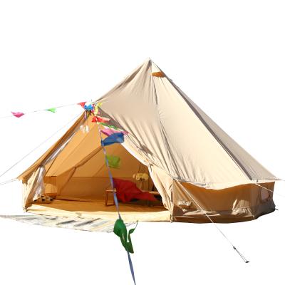 China Outdoor Bell Tent 5m Large Space Bell Additives Rust Canvas Bell Tent Aluminum Road Trip Tent For Sale for sale