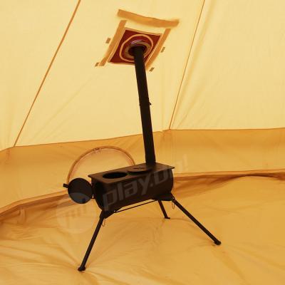 China Unistrengh factory price portable outdoor camping wood burning stove straight bracing type for tent glamping for sale