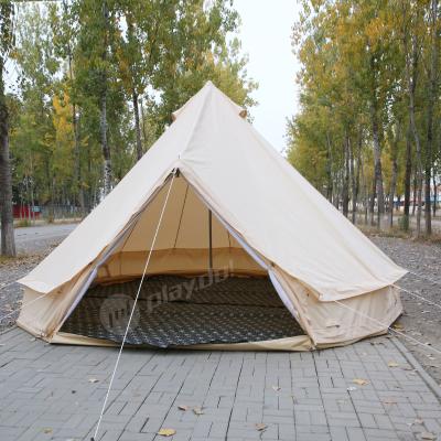 China Travel Camping 6m Luxury Cotton Canvas Bell Waterproof Tent Mats 3m 4m 5m Outdoor Hiking Camping Round Blanket for sale