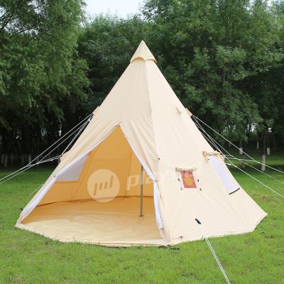 China Straight Tying Type High Quality Unistrengh Bell Tent Indian Canvas Teepee Teepee Perfect Tent For Camping for sale