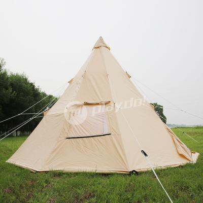 China Straight Tying Type Indian Teepee Tent Unistrengh Cotton Canvas Teepee Tent Ultralight Rise Camping Tent for sale