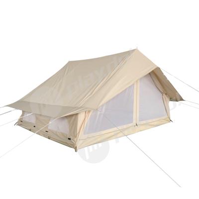 China Straight Tie Type High Quality Larger Camp Waterproof Cabin Wall Tent Canvas Large Family Outdoor Camping Tent for sale