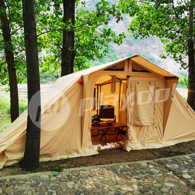 China Camouflage Set/Field BEST 4 Man Outdoor Canvas Camping Family Tent 2 Room Tents Factory Supply Large for sale