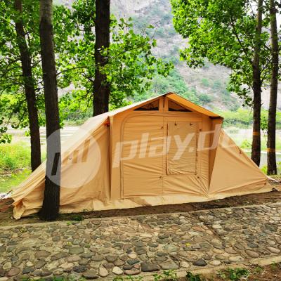 China Luxury Camouflage/Field Game Family Camping Tent 4 Season Waterproof Rust Proof Canvas Winter Tent for sale