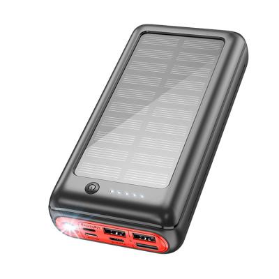 China Solar Power Bank 30000 Mah Power Banks Portable Solar Panel Charging Mobile Phone Solar Power Bank Led External Battery Powerbank for sale