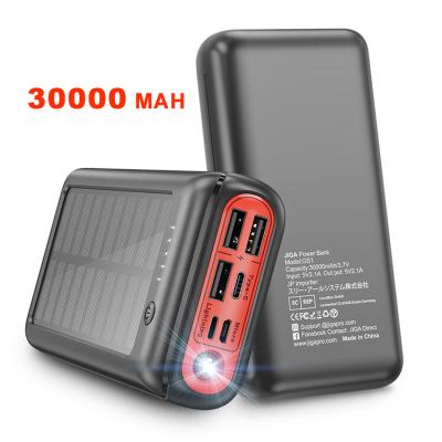 China Solar Panel Charging Solar Power Bank 30000 Mah 4 Input Portable Output Power Bank 3 For Cell for sale