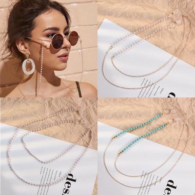 China Stone Beads Charm Sunglasses Lanyard Strap Necklace Eyeglass Glasses Chain Rope For Glasses EC001 for sale